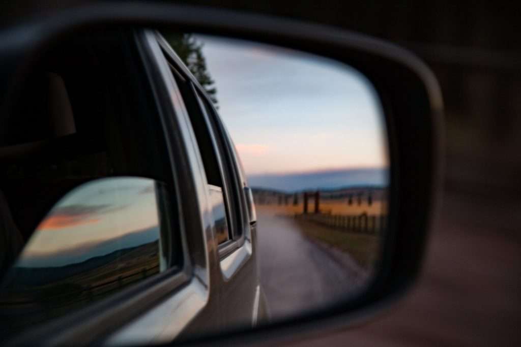 Lanscape In Side Mirror Ev Vehicle