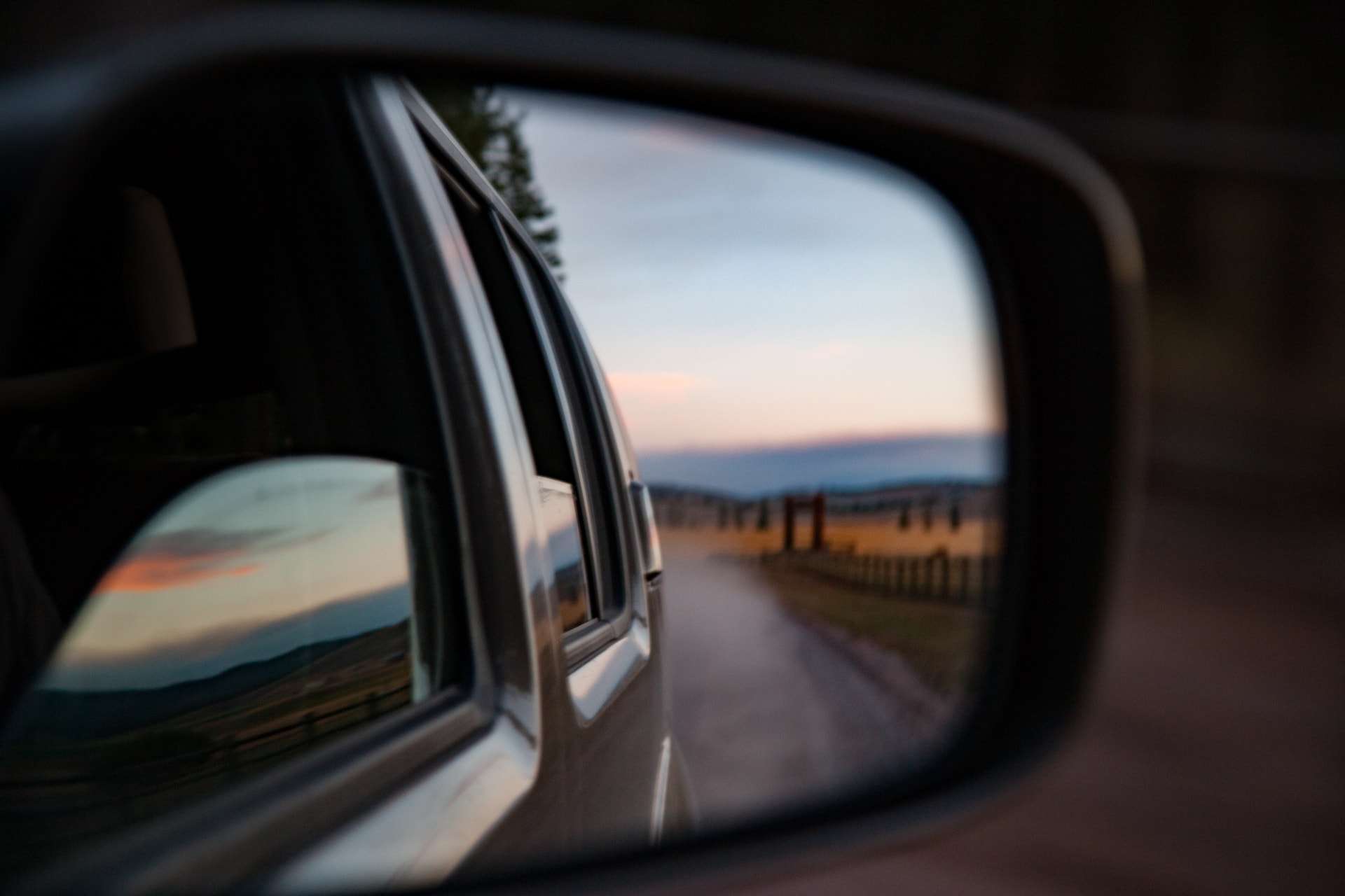 Lanscape In Side Mirror Ev Vehicle Lanscape In Side Mirror Ev Vehicle
